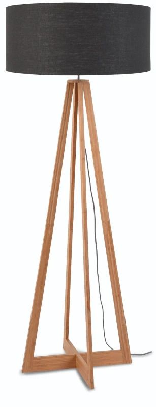 Good&Mojo Bamboe LED Staande Lamp Everest | 1X E27 Max 60W | Dark Grey