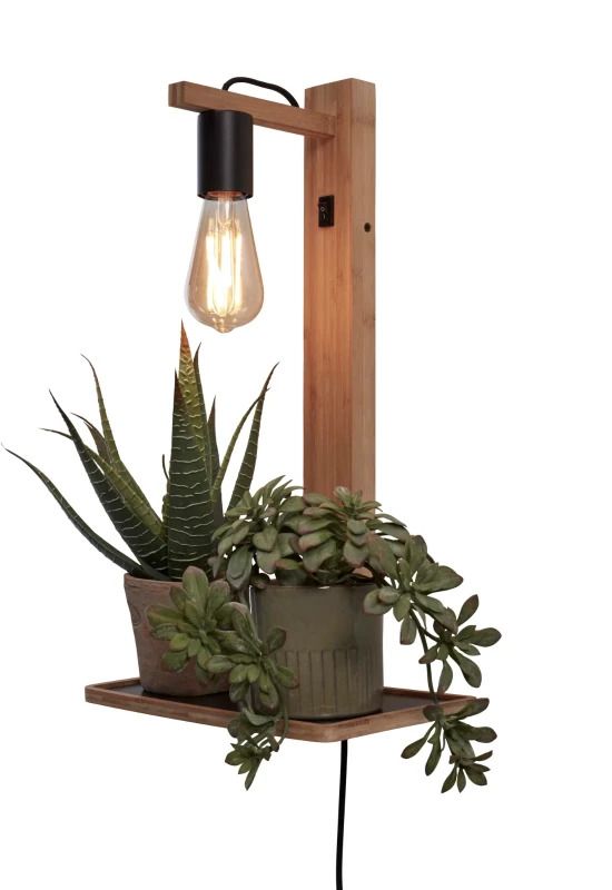 Good&Mojo Bamboe LED Wandlamp Flores | 1X E27 Max 40W | Natural