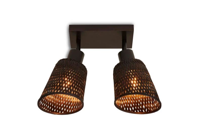 Good&Mojo Bamboe LED Plafondlamp Java | 2X E27 Max 60W | Black