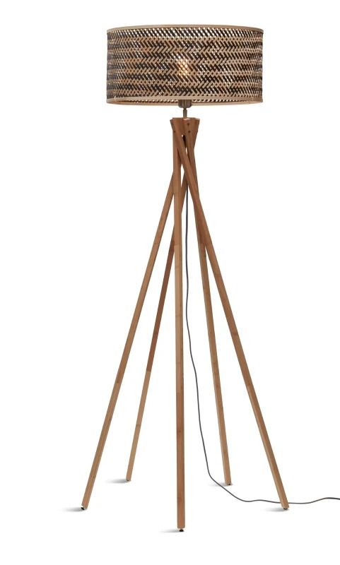 Good&Mojo Bamboe LED Staande Lamp Java | 1X E27 Max 60W | Natural/Black
