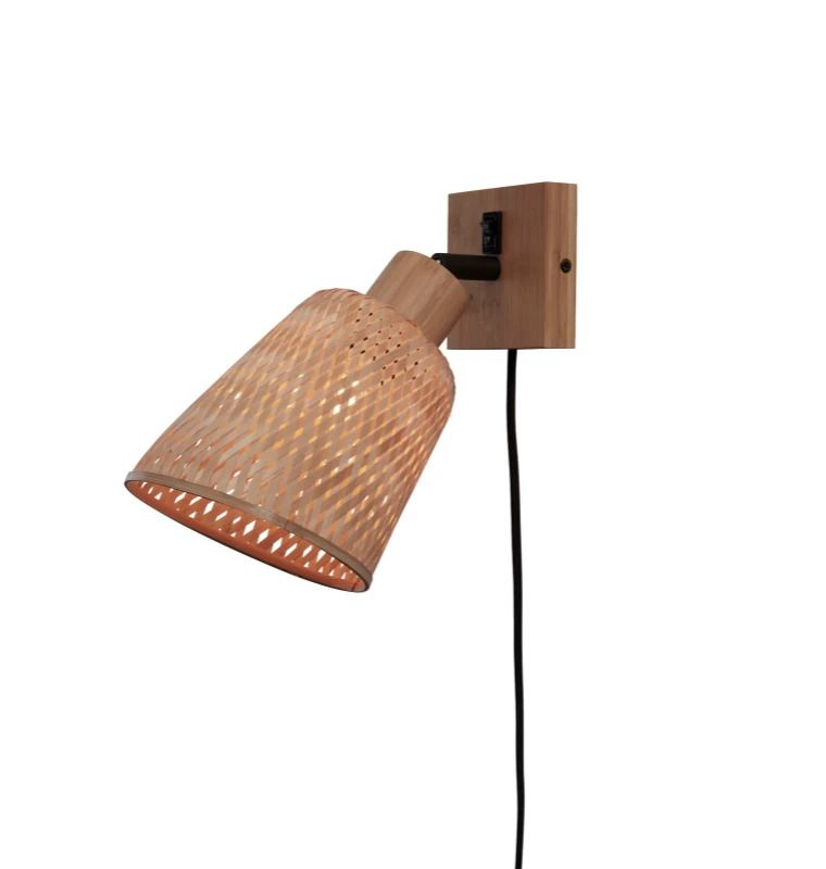 Good&Mojo Bamboe LED Wandlamp Java | 1X E27 Max 60W | Natural