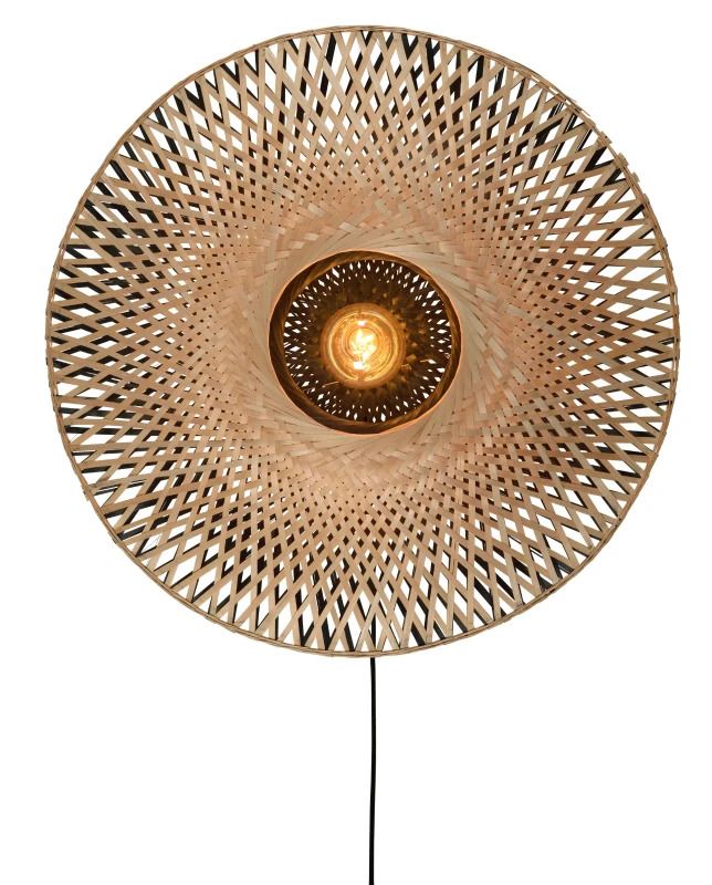 Good&Mojo Bamboe LED Wandlamp Kalimantan | 1X E27 Max 60W | Natural/Black