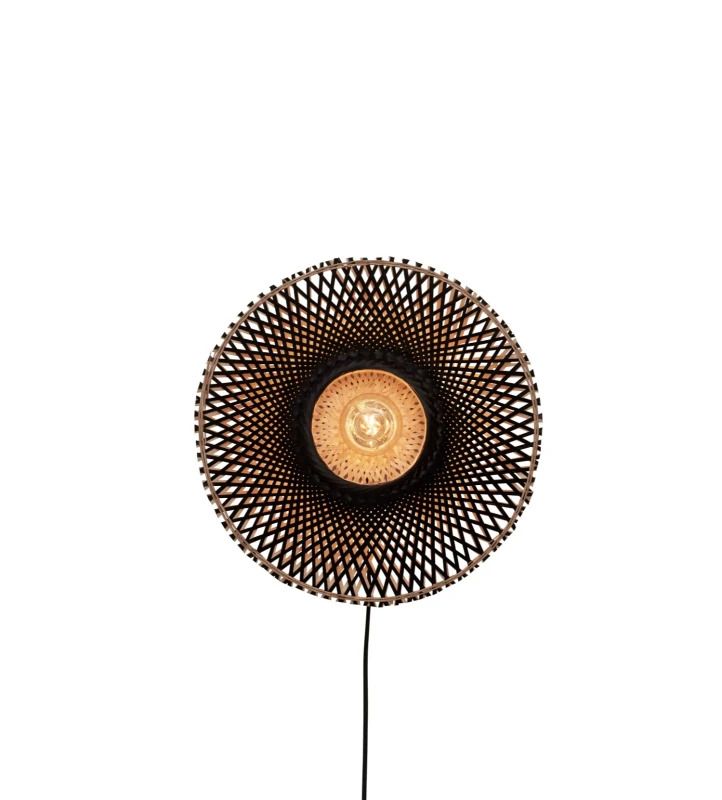 Good&Mojo Bamboe LED Wandlamp Kalimantan | 1X E27 Max 60W | Black/Natural