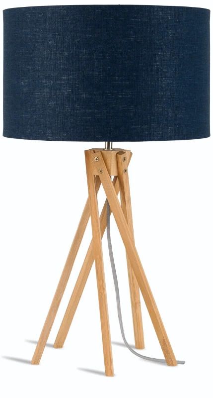 Good&Mojo Bamboe LED Tafellamp Kilimanjaro | 1X E27 Max 40W | Blue Denim