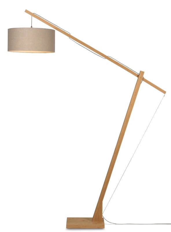 Good&Mojo Bamboe LED Staande Lamp Montblanc | 1X E27 Max 60W | Dark Linen