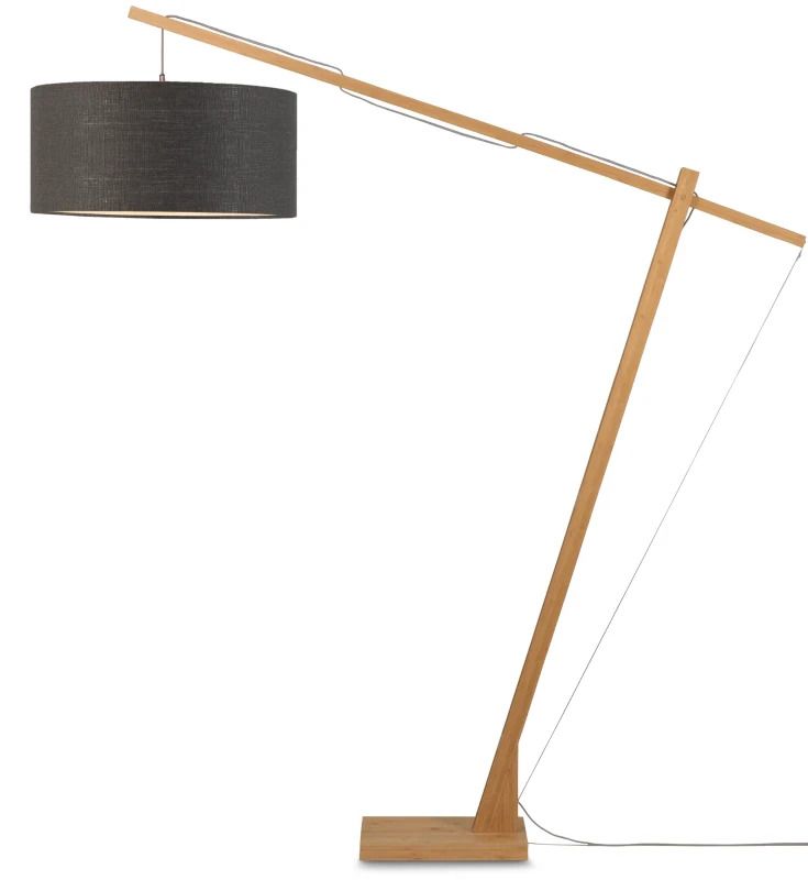 Good&Mojo Bamboe LED Staande Lamp Montblanc | 1X E27 Max 60W | Dark Grey