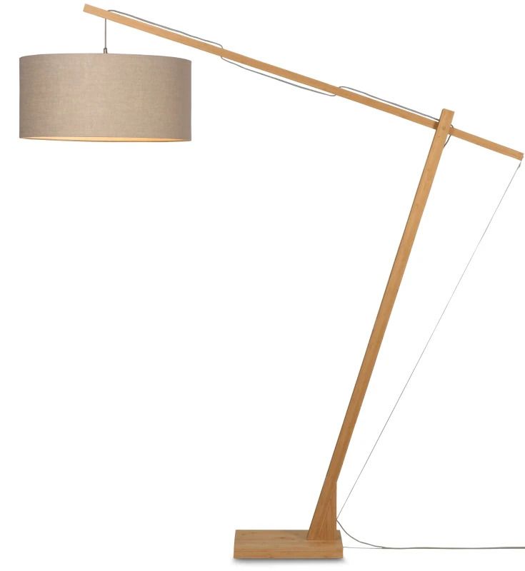 Good&Mojo Bamboe LED Staande Lamp Montblanc | 1X E27 Max 60W | Dark Linen