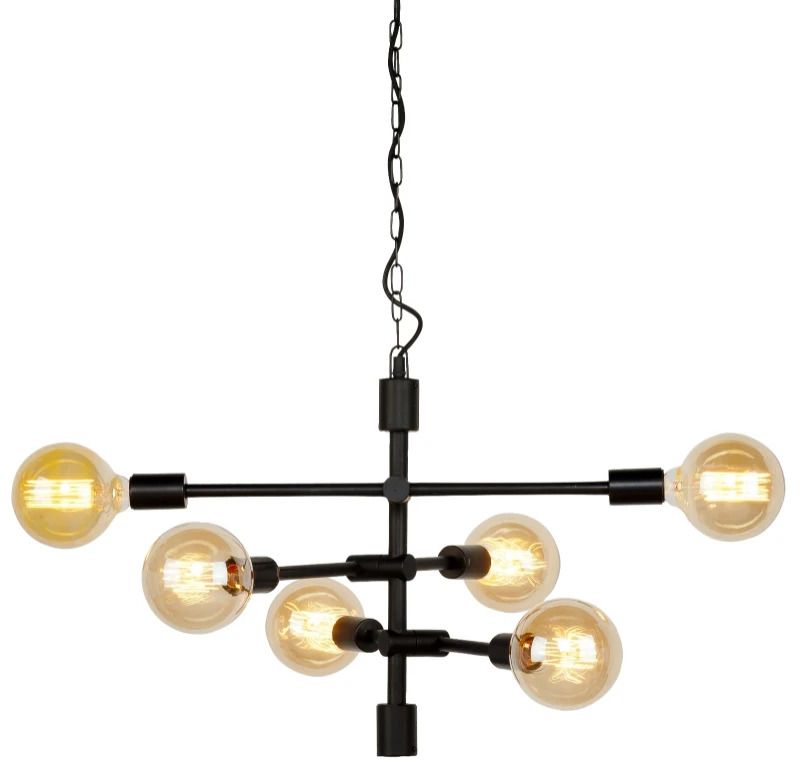 it's about RoMi LED Hanglamp Nashville | 6X E27 Max 60W | Black