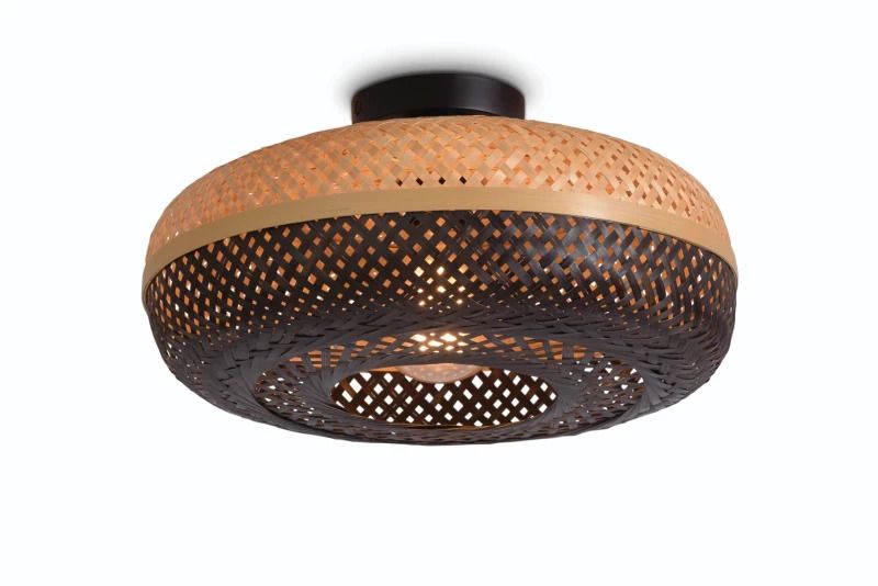 Good&Mojo Bamboe LED Plafondlamp Palawan | 1X E27 Max 60W | Natural/Black