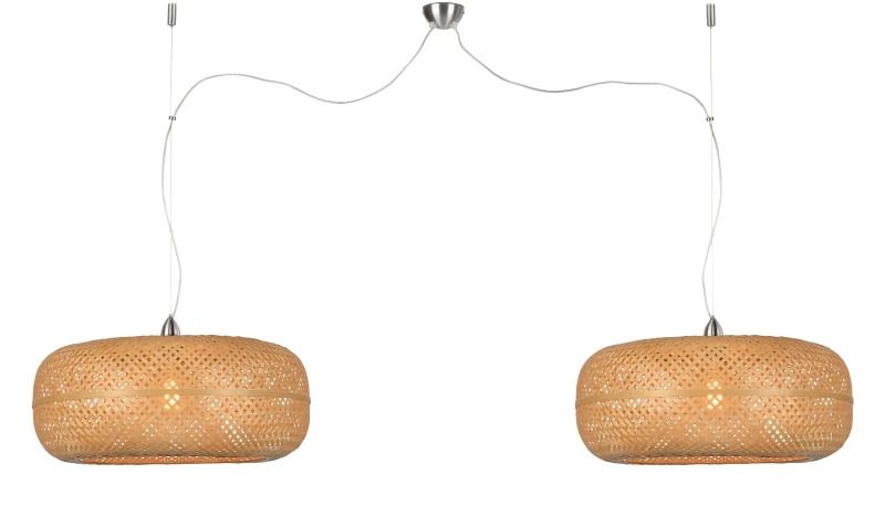 Good&Mojo Bamboe LED Hanglamp Palawan | 2X E27 Max 60W | Naturel