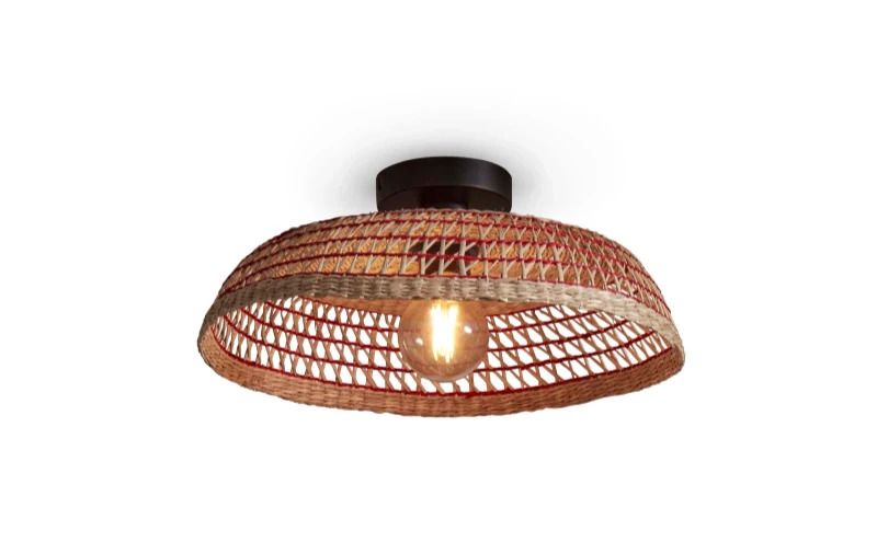 Good&Mojo LED Plafondlamp Pantanal | 1X E27 Max 60W | Natural/Red