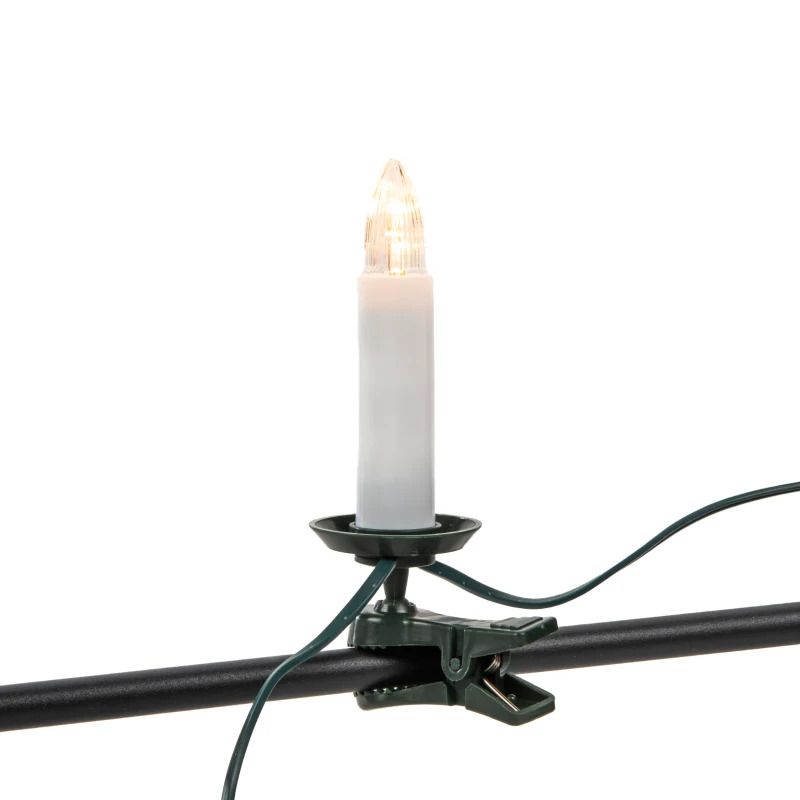 Konstsmide LED Lichtketting Boomkaarsen | 16 Lichtpunten | Extra Warmwit 4.5V | 10.5m | Spacing 70cm | Alleen voor Binnen