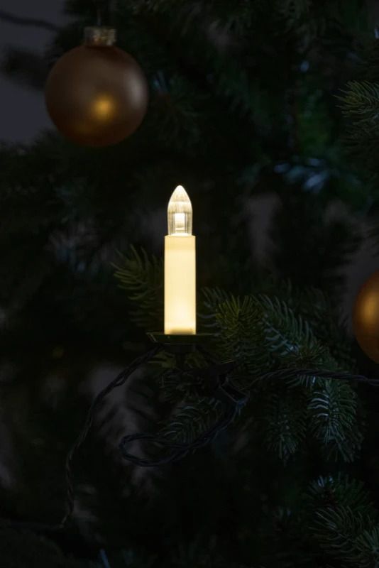 Konstsmide LED Lichtketting Boomkaarsen | 16 Lichtpunten | Extra Warmwit 4.5V | 10.5m | Spacing 70cm | Alleen voor Binnen
