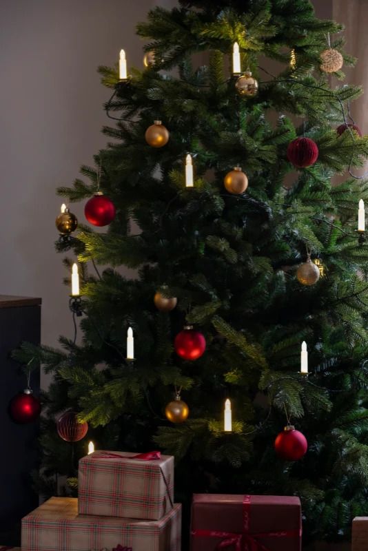 Konstsmide LED Lichtketting Boomkaarsen | 16 Lichtpunten | Extra Warmwit 4.5V | 10.5m | Spacing 70cm | Alleen voor Binnen