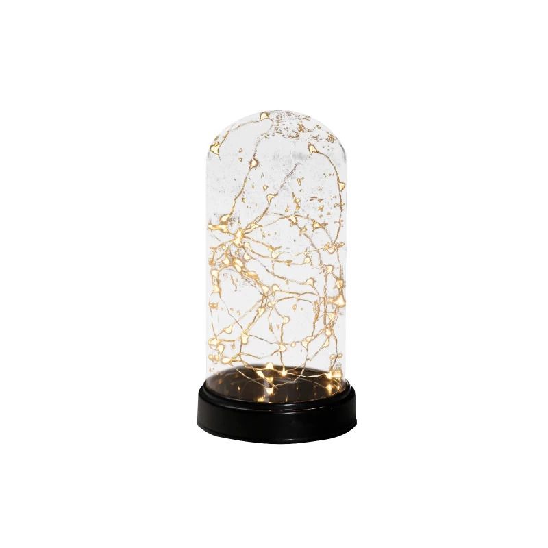 Konstsmide LED Glazen Stolp | 3.2W Extra Warmwit | 24.5cm Hoog | 50 Lichtpunten | Binnengebruik | 3x AA batterij (excl.) | On/off & 6-uurs timer