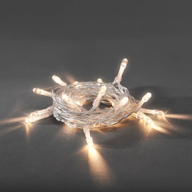Konstsmide LED Lichtketting | 30 Lichtpunten Warm Wit | 1,8W 1,5V | Timer 6u | Op Batterij | 15cm afstand | Alleen voor binnen