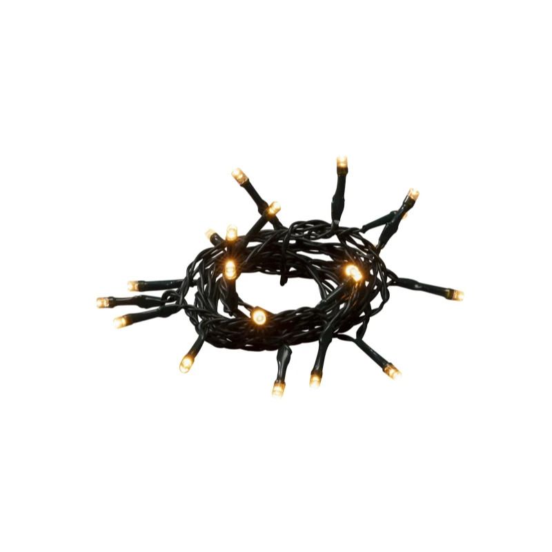 Konstsmide LED Lichtketting | 10 Lichtpunten Extra Warmwit | 1,35m | 15cm spacing | Timer, Groen Snoer, Op Batterij | Binnengebruik