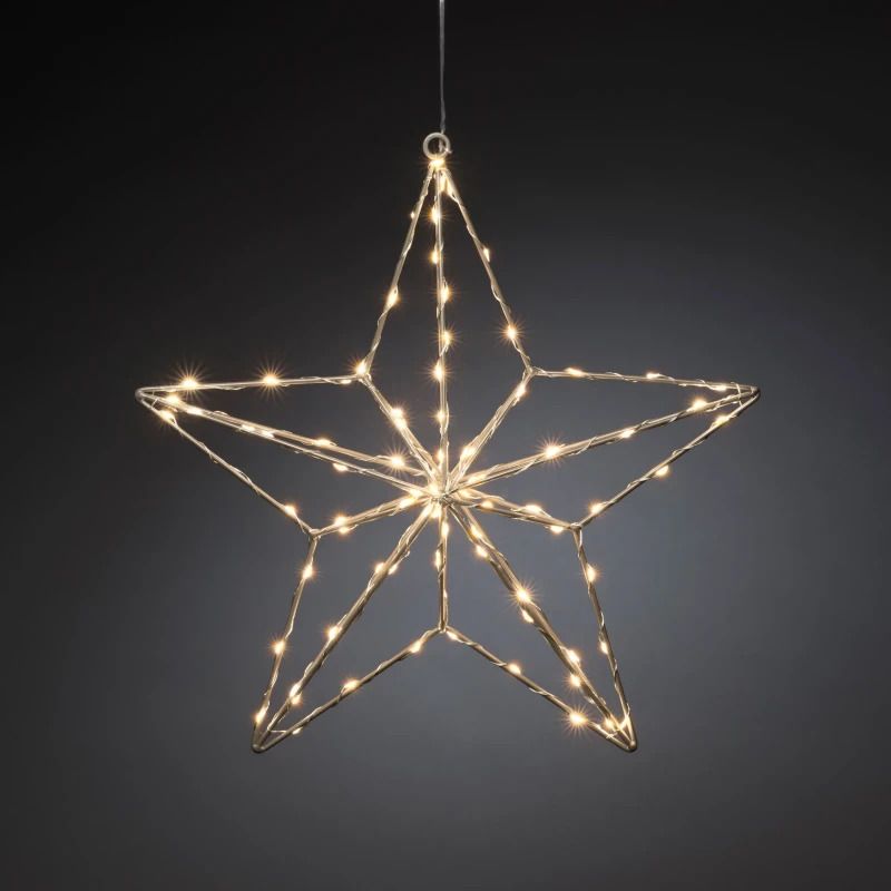 Konstsmide LED Metalen Ster | 90 Lichtpunten Extra Warmwit | 2,7W 4,5V | Alleen voor binnen | Niet dimbaar