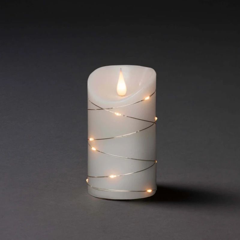 Konstsmide LED Waskaars | 13 Lichtpunten Extra Warmwit | 1.5V Batterij | Timer 4/8 uur | Ø7.5cm x 13.5cm | Binnengebruik