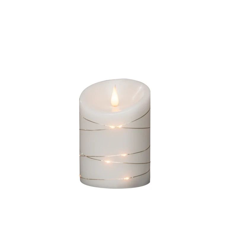 Konstsmide LED Waskaars | 0.1W Extra Warmwit 14 Lichtpunten | Ø10cm H14cm | 2x C Batterij | Timer 4/8u | Binnengebruik