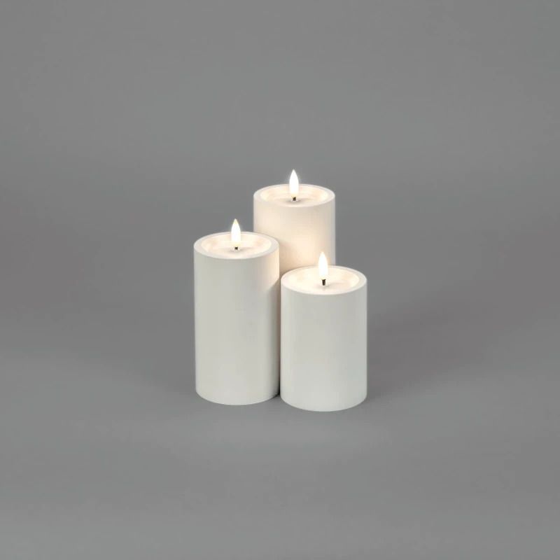 Konstsmide LED Kaars | Soft Matwit | 10x7cm | On/Off & 6u Timer | Op Batterij 2x AA | Voor Buiten | Niet-uitwisselbare LED