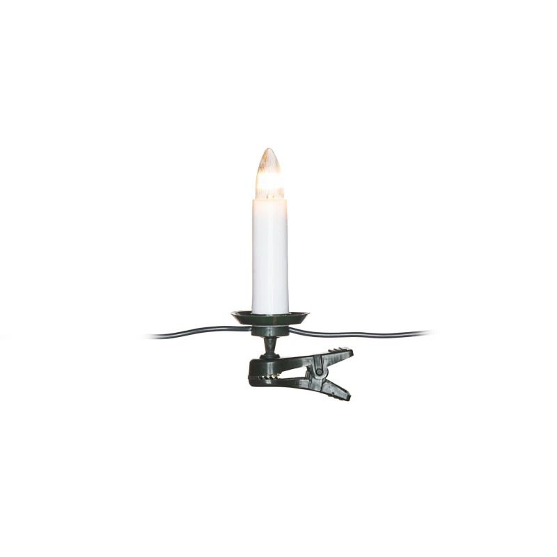 Konstsmide LED Boomkaarsensnoer Lichtketting | 16 Lichtpunten, 48W, 230V | 7,5m, Binnen, Groene kabel, Deelbare stekker, Knijper, 50cm spacing