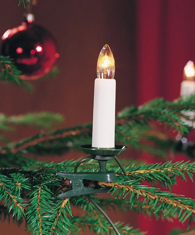Konstsmide Boomkaarsensnoer Lichtketting | 25 Lichtpunten 230V 100W | 12m 50cm spacing kogelgewricht luxe knijper | Binnen groene kabel