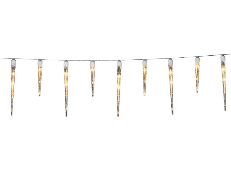 Konstsmide LED Lichtsnoer IJspegel | 24 Lichtpunten Extra Warmwit | 1,44W 24V | 3,75m breed | Buiten | Witte kabel | 10m aansluitsnoer