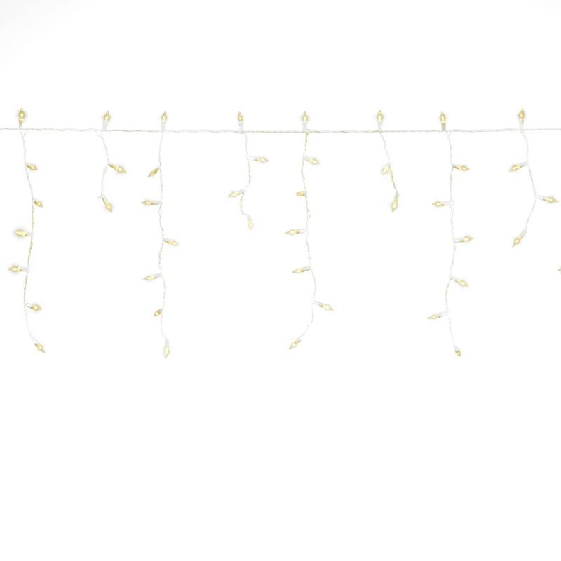 Konstsmide LED Lichtsnoer Icicle | 4W 200 Lichtpunten Extra Warmwit | 31V | 5m breed | 13cm spacing | 10m aansluitsnoer | Buiten Gebruik