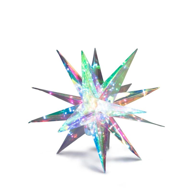 Konstsmide 3D Ster | 100 Lichtpunten Iriserend Soft Multicolor | 45x34cm | USB 1,8m | Alleen voor binnen | Met bedieningsknop