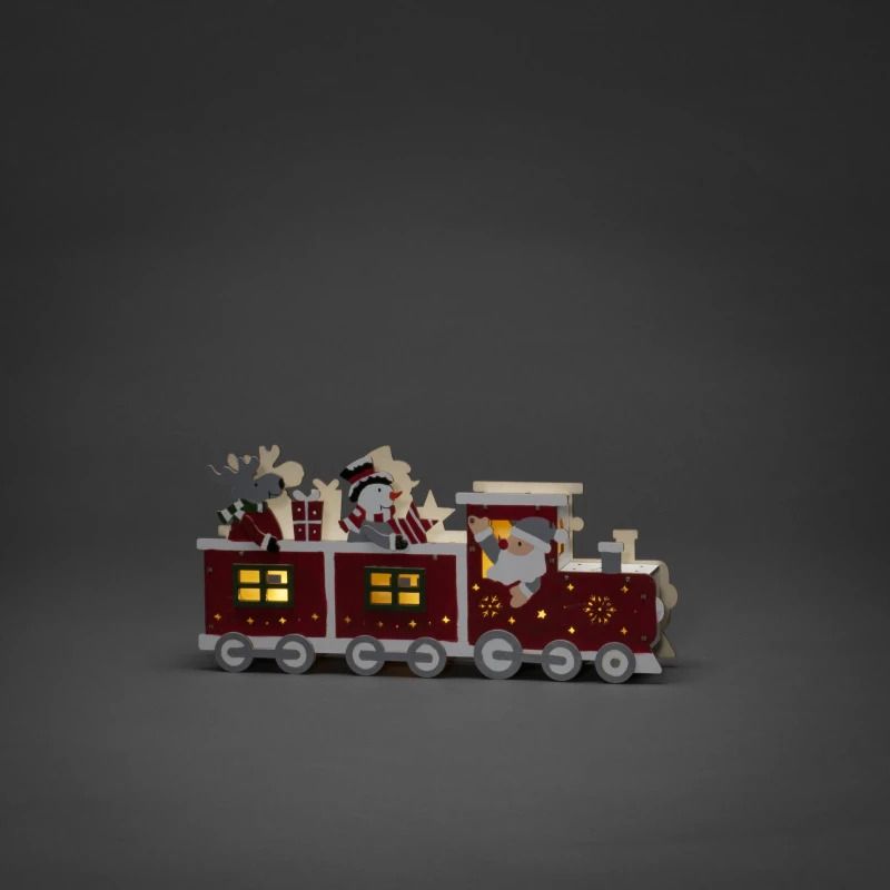 Konstsmide LED Silhouet Trein | 0.18W Warmwit | 3 Lichtpunten | 29,2x13,2cm | On/off/6u timer | Batterij/USB-C | Binnen | Niet uitwisselbaar