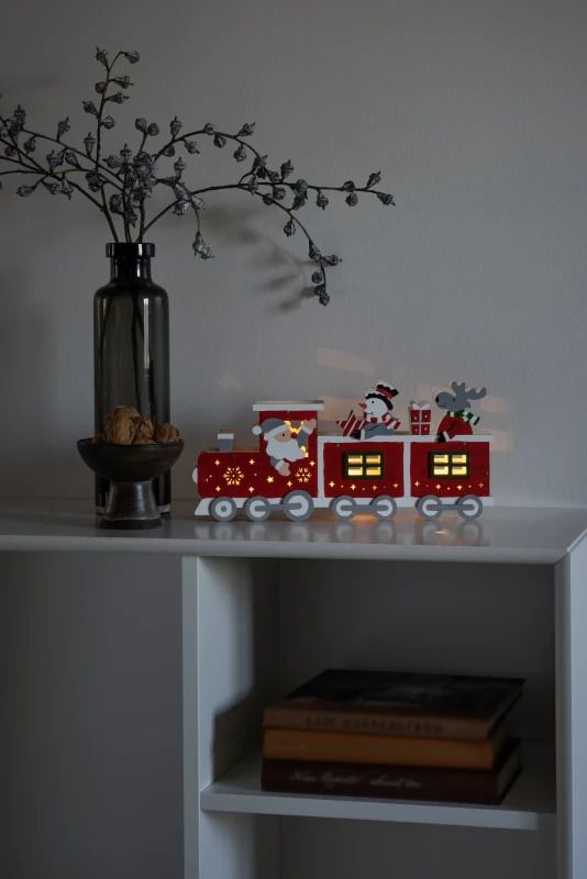 Konstsmide LED Silhouet Trein | 0.18W Warmwit | 3 Lichtpunten | 29,2x13,2cm | On/off/6u timer | Batterij/USB-C | Binnen | Niet uitwisselbaar