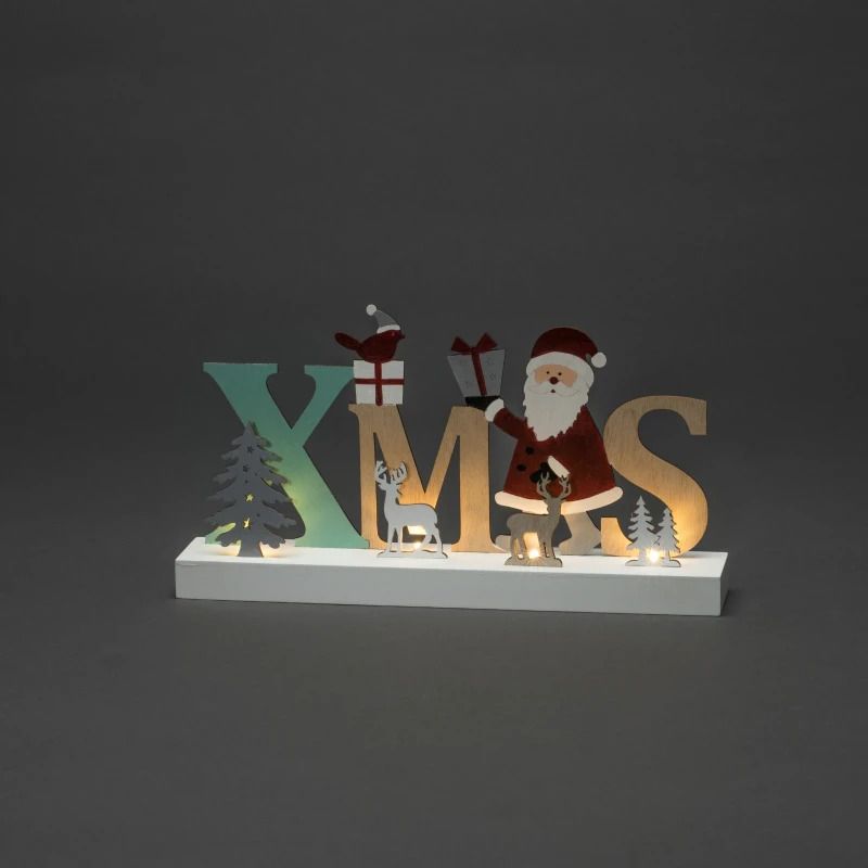 Konstsmide LED Silhouet Tafereel | 4 Lichtpunten Warm Wit | 0,24W 1,5V | 30x16cm | Timerfunctie, op batterij, voor binnengebruik