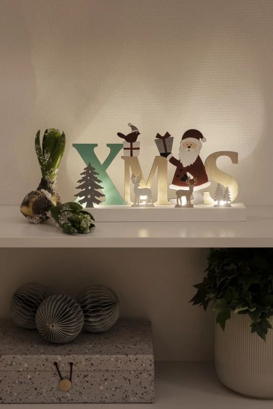 Konstsmide LED Silhouet Tafereel | 4 Lichtpunten Warm Wit | 0,24W 1,5V | 30x16cm | Timerfunctie, op batterij, voor binnengebruik