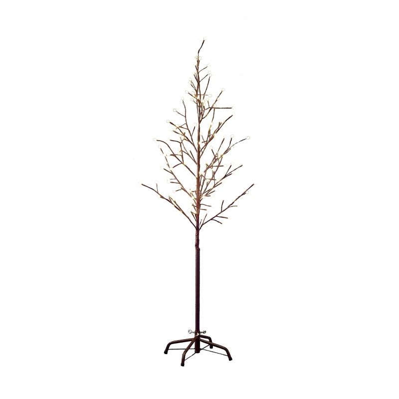 Konstsmide LED Lichttak | 120 Lichtpunten Warm Wit | 3W 24V | 150cm Bruin | Met Standaard | Voor Buiten | Niet Dimbaar | Met 24V Buitentrafo