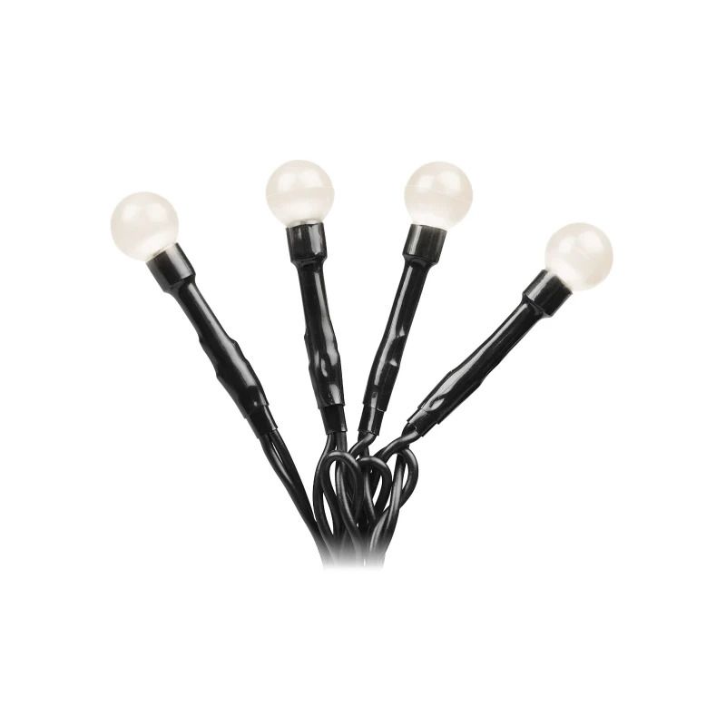 Konstsmide LED Lichtsnoer | 80 Lichtpunten 2.4W 24V | Warm Wit | 6.32m | Spacing 8cm | Buiten | Zwarte kabel | Trafo 5m