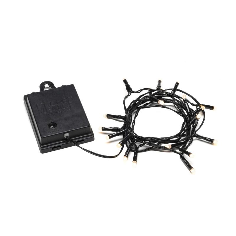 Konstsmide LED Lichtketting | 20 Lichtpunten Warm Wit Frosted | 1.9m | 0.4W 1.5V | Buiten | Batterij (4x AA excl.) | Lichtsensor Timer Aan/Uit