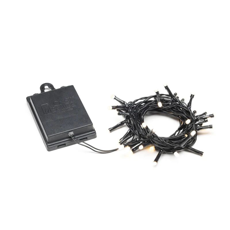 Konstsmide LED Lichtketting | 40 Lichtpunten Frosted Warmwit | 0.8W 1.5V | 3.9m Buiten | 6u Timer Multifunction Geheugen 4x AA Batterij (excl)