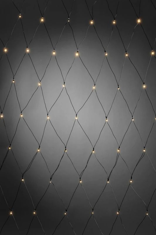 Konstsmide LED Lichtgordijn Net | 3.84W 1.5V | 80 Lichtpunten | Lichtsensor, 6/9-uurs timer, op batterij | 0.8x1.6m | Geschikt voor buiten