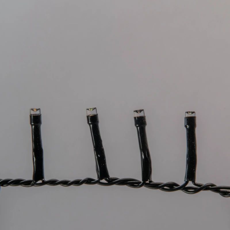 Konstsmide Micro LED Compact Lichtketting | 400 Lichtpunten, 6W, Soft Multicolor, 30V | 8,78m, Spacing 2,2cm, Zwarte Kabel, 5m Aansluitsnoer, Buiten Gebruik