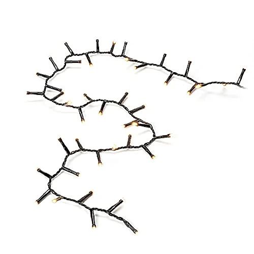 Konstsmide Micro LED Lichtketting | 800 Lichtpunten Extra Warm Wit | 6W 30V | 17,58m | IP-buitengebruik | Zwarte kabel, 2,2cm spacing, 5m aansluitsnoer
