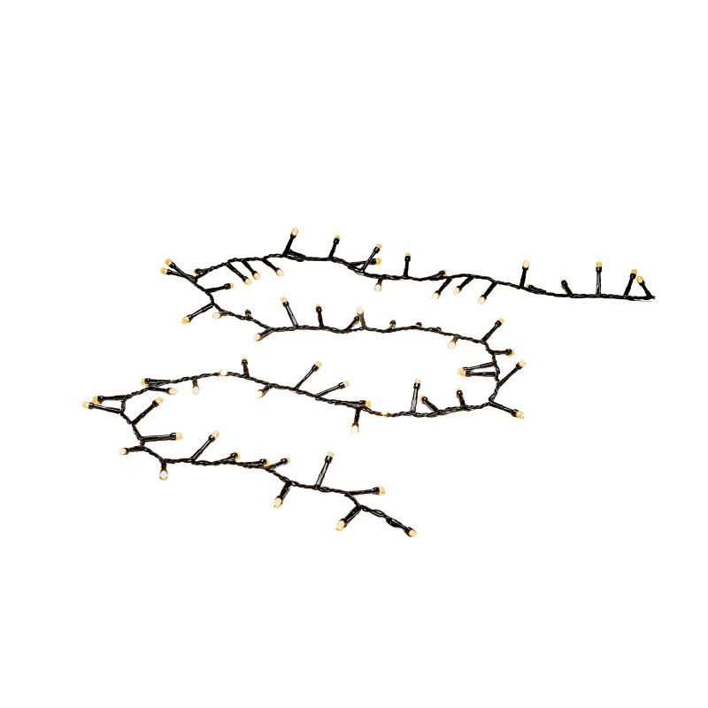 Konstsmide Micro LED Lichtsnoer | 400 Lichtpunten Extra Warm Wit Frost | 6W 30V | 8,78m | Zwarte Kabel, Binnentrafo | Spacing 2,2cm | Alleen voor binnen