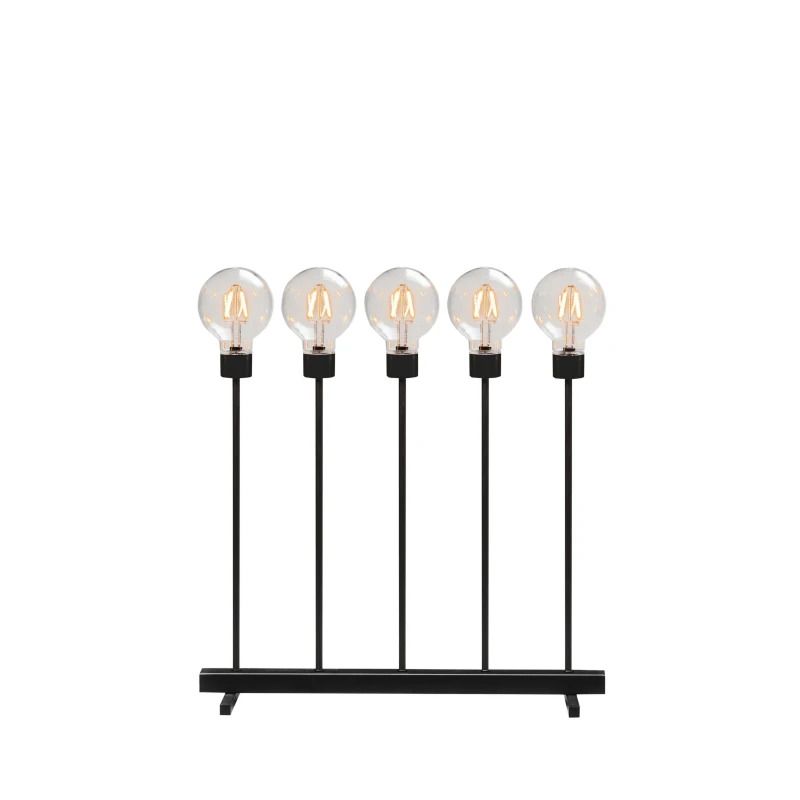 Konstsmide LED Kandelaar Metaal | 3,5W Extra Warmwit 24V | 5 Lichtpunten | Dimbaar | 45x50cm Zwart | Binnengebruik | Uitwisselbare lichtbron