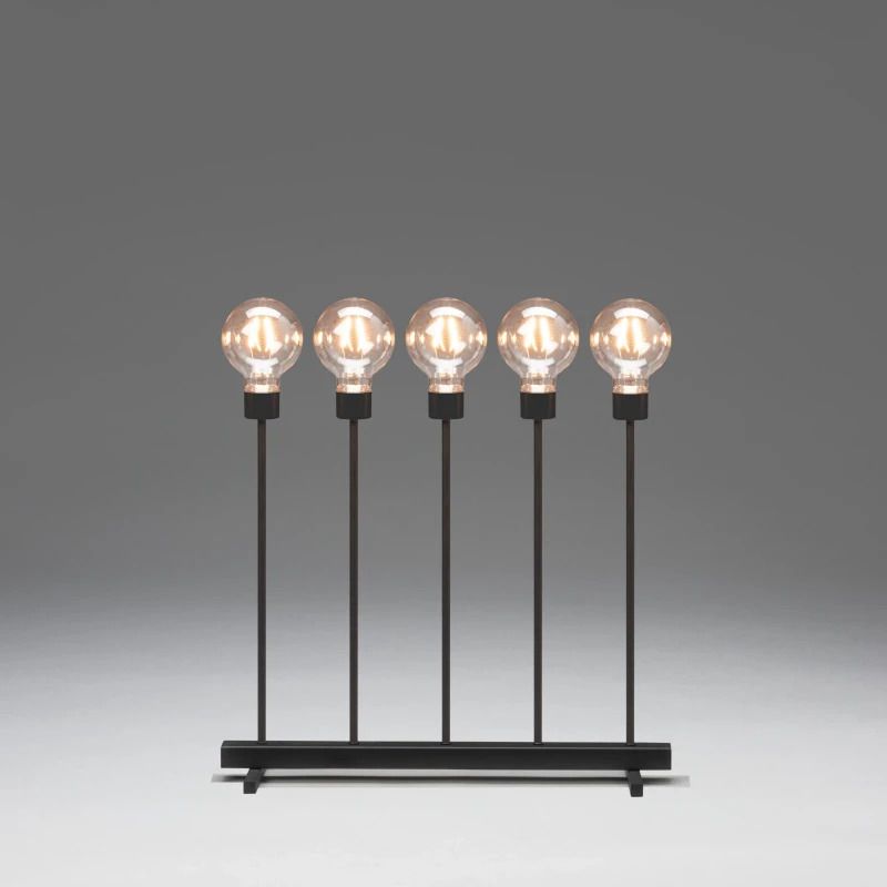 Konstsmide LED Kandelaar Metaal | 3,5W Extra Warmwit 24V | 5 Lichtpunten | Dimbaar | 45x50cm Zwart | Binnengebruik | Uitwisselbare lichtbron