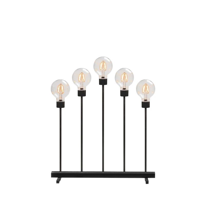 Konstsmide LED Kandelaar | 3,5W Extra Warmwit 24V | 5 Lichtpunten Dimmer | Zwart Metaal 45x54cm | Alleen Binnen | Niet Dimbaar