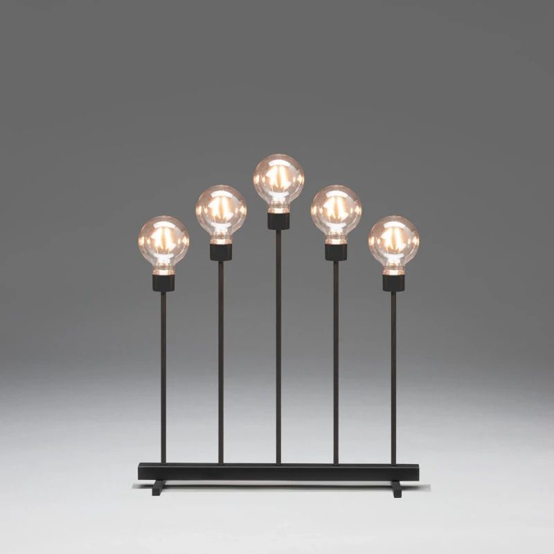 Konstsmide LED Kandelaar | 3,5W Extra Warmwit 24V | 5 Lichtpunten Dimmer | Zwart Metaal 45x54cm | Alleen Binnen | Niet Dimbaar