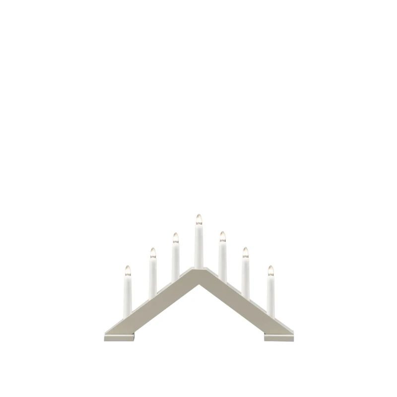 Konstsmide Houten LED Kandelaar | 7 Lichtpunten | 21W Warmwit 230V | 40.5x26.5cm | On/off Schakelaar | Voor Binnen | Omgekeerde V Vorm