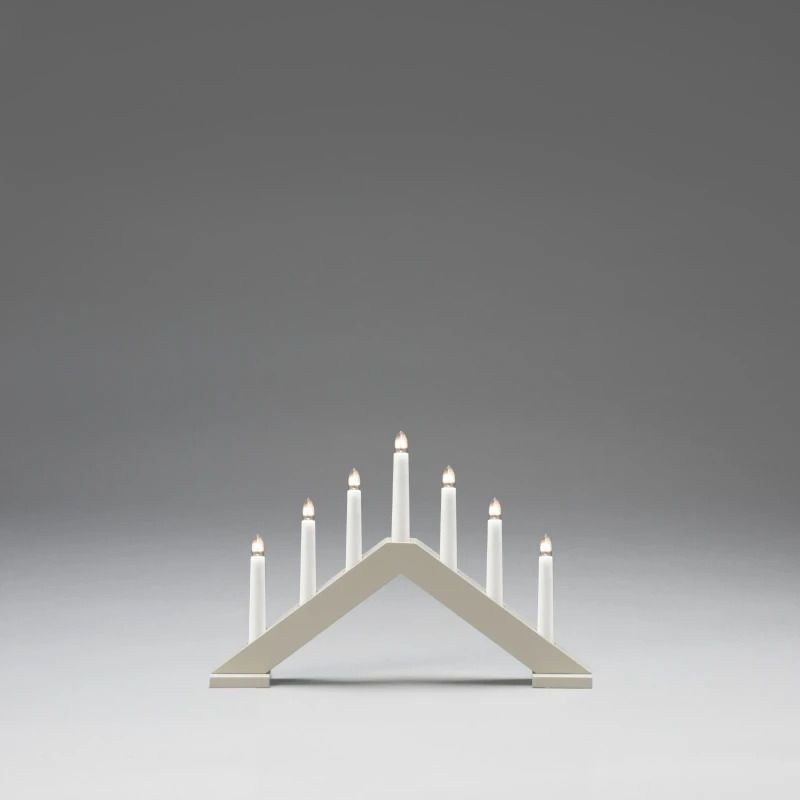 Konstsmide Houten LED Kandelaar | 7 Lichtpunten | 21W Warmwit 230V | 40.5x26.5cm | On/off Schakelaar | Voor Binnen | Omgekeerde V Vorm