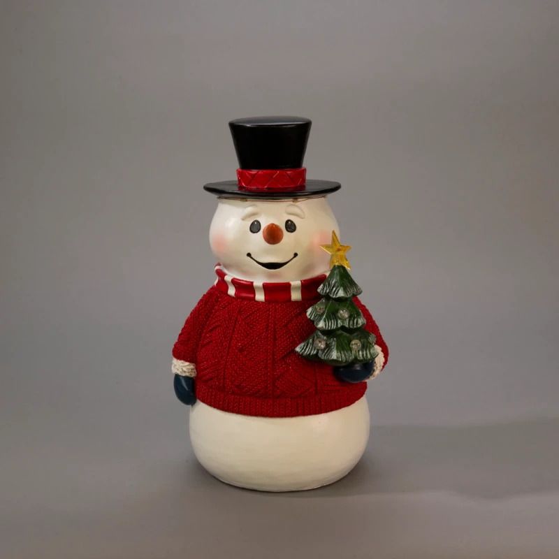 Konstsmide LED Decoratieve Staande Sneeuwpop | 9 Lichtpunten Multicolor | 21x35cm | 6u Timer, 3xAA Batterij (excl.) | Buiten Gebruik
