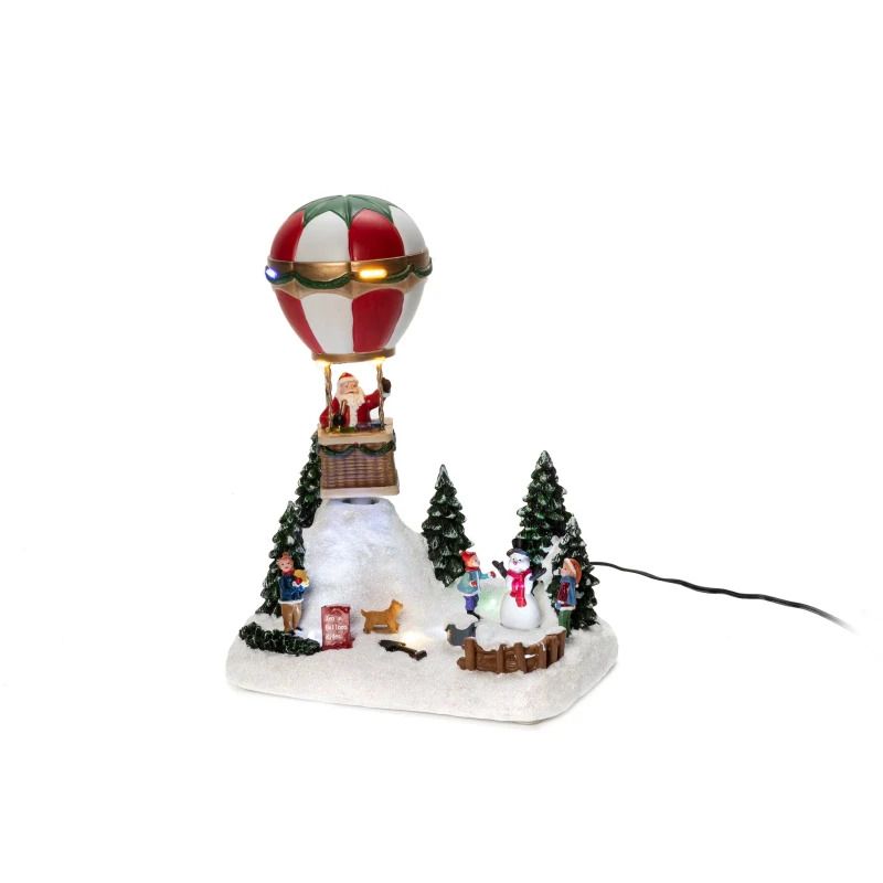 Konstsmide LED Luchtballon | 13 Lichtpunten Multicolor | 4.5V | 24x20cm | Op Trafo | Diverse Kerstmelodieën | Binnengebruik
